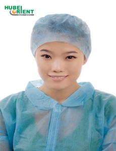 China Medical Disposable Non Woven Round SMS Hair Bouffant Cap Blue factory