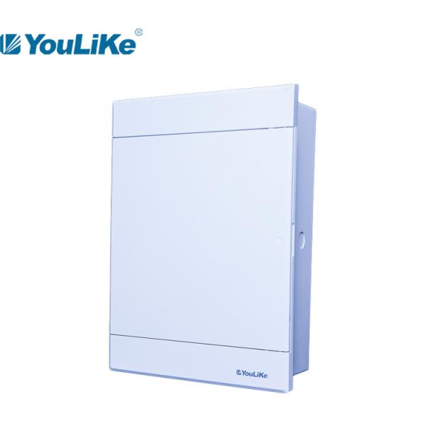 China Indoor 30 Way Plastic Circuit Breaker Box Electrical Distribution Board White Door factory