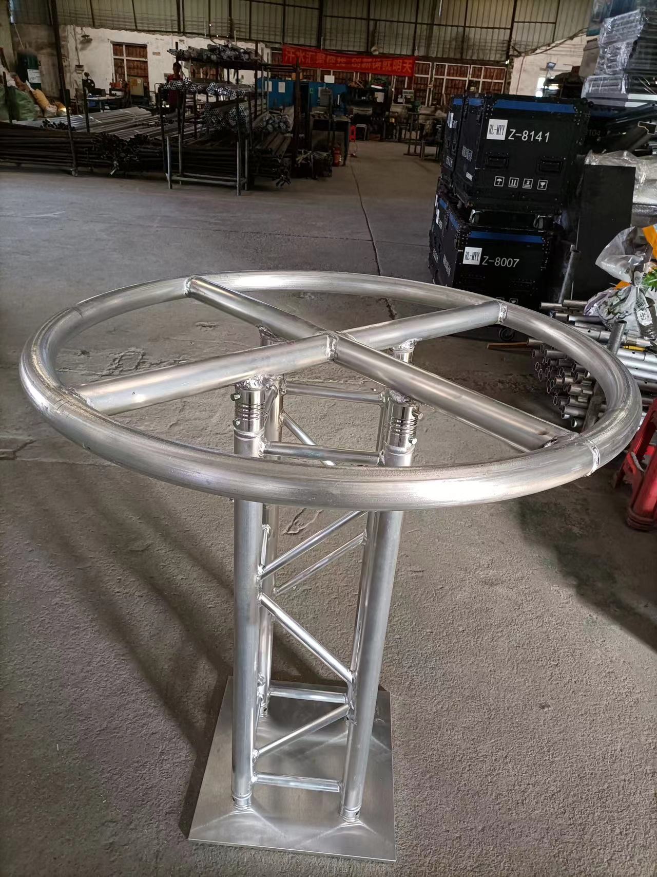 Round Square Top Ring Luminous Tower Black Silver F34 F24 Aluminum Alloy Stage For Concert