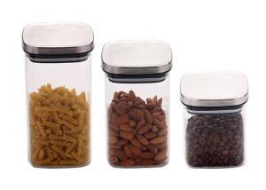 China 600ml 1000ml 1400ml Glass Canning Jars / Hermetic Glass Storage Jars factory