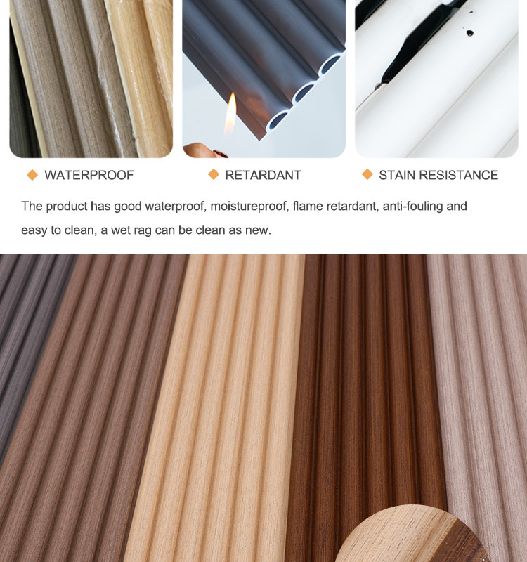 Environmentally Friendly Moisture proof Curved WPC Wood Panel 15mm Wall Panel