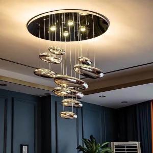 China D60 D80 D100 D120cm Modern Pendant Light Living Room Bedroom Acrylic Chandelier factory