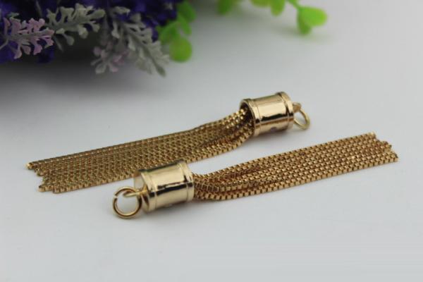 China Supplier Custom Handbag Hardware Gold Bell Bucket Hanging Metal Charms with Tassel factory