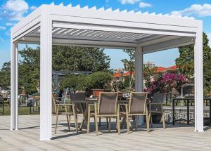 China Luxury Pergola Adjustable Louvered Hardtop Pergola Aluminum Louvered Pergola factory