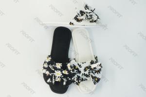 China ODM Anti Slip Bow Design Square Toed Flat EVA Slide Sandal factory