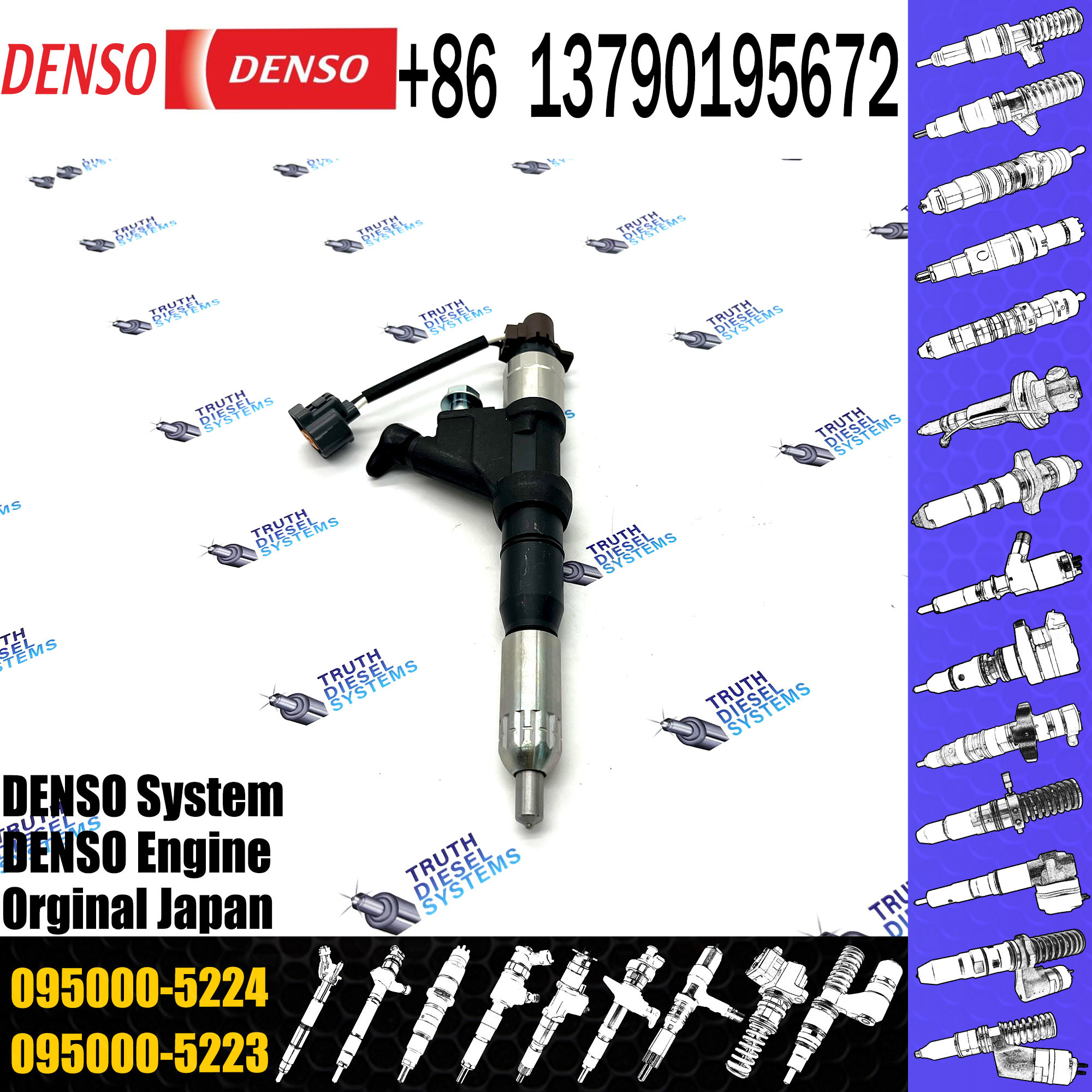 Diesel Fuel Injector 095000-5220 095000-5224 095000-5223 095000-5225 095000-5226 23670-E0341 For HINO E13C EH700