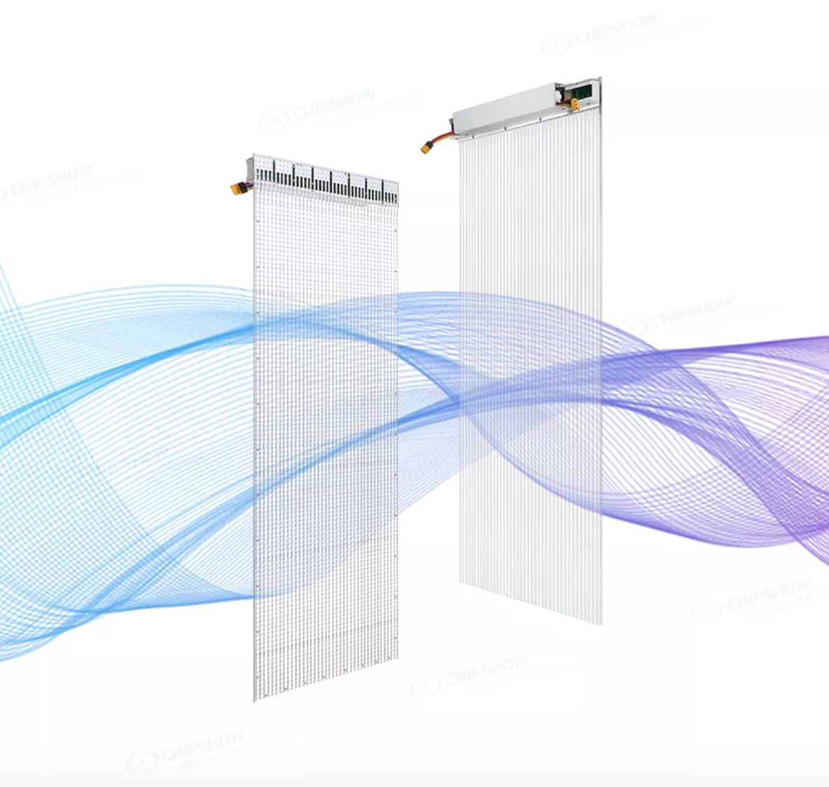 glass window led facade mesh display