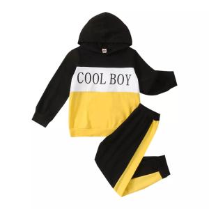 China Winter Children Black Long Sleeve Sweatshirt With Collar Letter Print factory