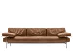 Light Luxury Minimalist Multi-seat Black Hotel Room Leather Sofa With Metal