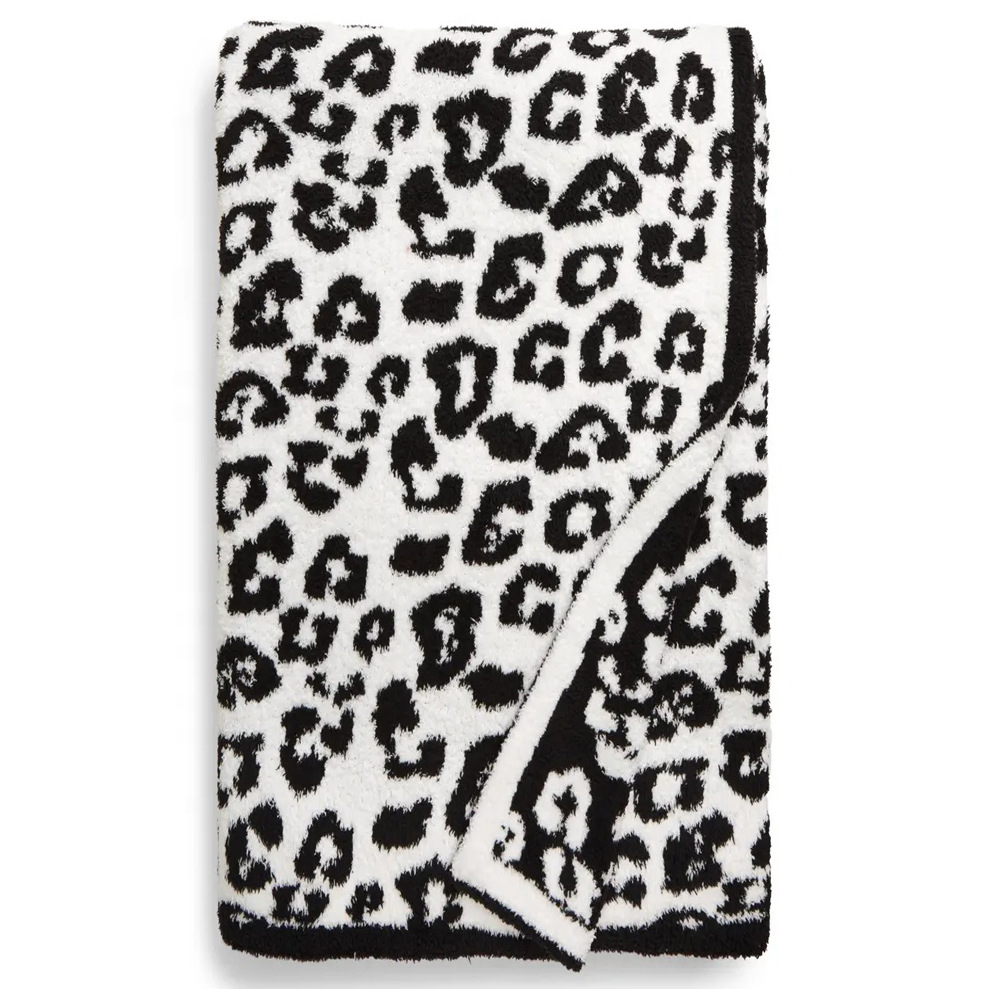 Cotton Custom Blanket Pattern Printing Leopard Print Cozy Hand Feel Soft Throw Blanket