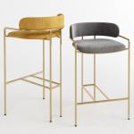 Lenox Velvet Counter Modern Bar Chairs West Elm Fashionable Design