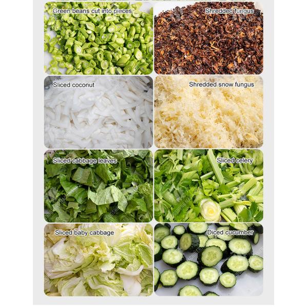 Vegetable cutter conveyor belt can be removed Potatoes and round tuber crops Carrots and longitudinal root vegetables Leafy vegetables Cabbage