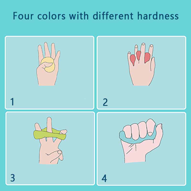 4pcs Hand strength recovery, grip and finger separation Strengthening Training Tool Finger Exercise Mud