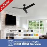Bedroom 52 Inch Decorative Outdoor Ceiling Fan With 5 Speed Remote Control