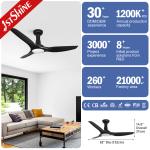 Waterproof Outdoor Color Changing Ceiling Fan Low Power Energy Saving