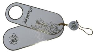 China Ellipse White Gold Logo Matte Finish Personized Design Clothing Hang Tags factory