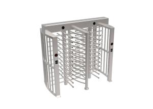 China Double Channel Revolving Full Height Turnstile SUS304 Brushed Stainless Steel factory