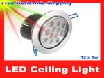 High Power commercial 12 x 1W led ceiling light fixture AC 90 ~ 265V, 135(D) *