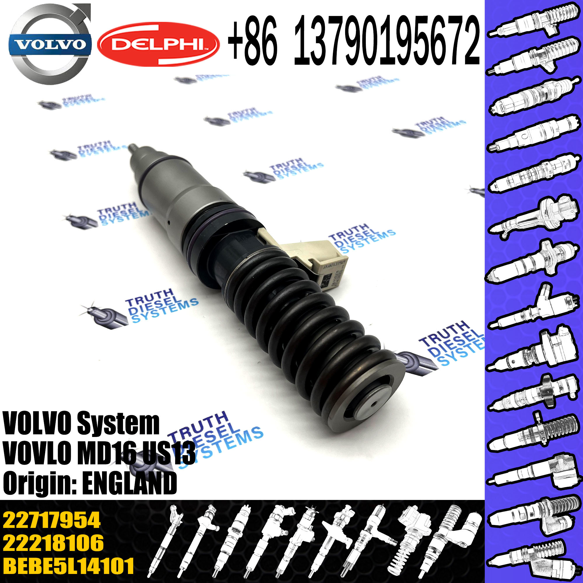 New Diesel Fuel Injector 21244717 BEBE4F07001 for VOL D13 21244717 21458369 22499124 22717954