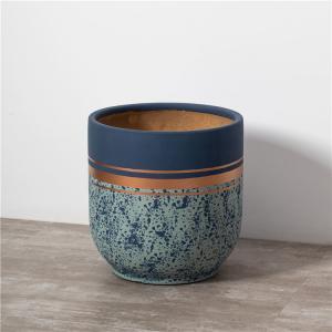 China Novelty home indoor matte blue garden planter outdoor decoration big ceramic planter flower pots factory