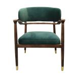 Skin Friendly Light Luxury Hotel Furniture Solid Wood Armrest Silky Velvet