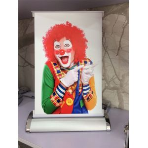 100% Aluminium Portable Retractable Mini A3 A4 Table Roll Up Banner Stand / Mini