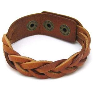 China Europ American Fashion Trendy Stainless Steel Geniune PU Leather Bracelet Bangle LBL233 factory
