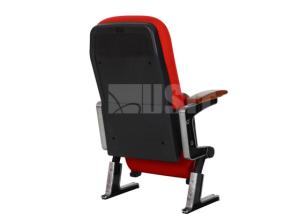 China Foldable Alu Leg Church Auditorium Chair Tip Up Seat With Solid Wood Arm Cover factory