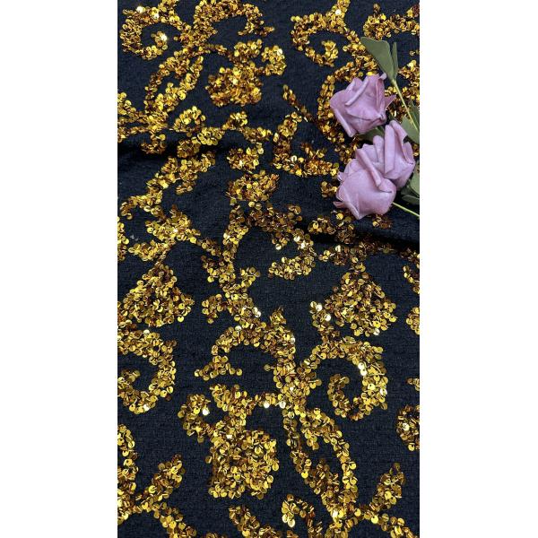 China Tree Branch Sequin Fabric For Embroidered Luxary Customized Design Factory For Gowns Party Dressess factory