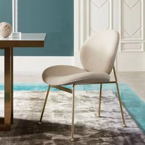 China Modern round back velvet upholstery dining chair for home restaurant factory