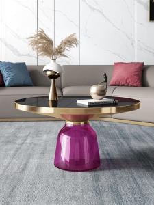 China Toughened Bell Blown Glass Coffee Table 35cm High Antiwear factory