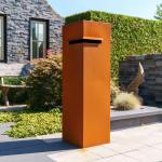 Outdoor Free Standing Corten Steel Garden Art Mailbox Metal Flowers