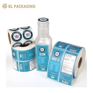China XL Packaging Custom Printed White Embossed Sticker Labels Single Sided Adhesive Matte/Gloss Finish High-Resolution Printing Ideal For Branding Product factory