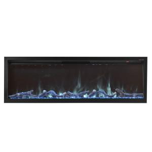 China 2800mm Built-in Black ELectric Fireplace Remote Control DIY Log And Crystal factory