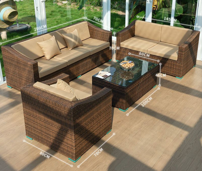 250kg Rattan Furniture Sofa And Chairs Set Hotel Villa Leisure Combination