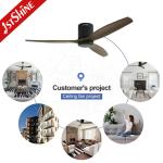 3 Natural Wooden Blades Low Profile 52 Inches Ceiling Fan With Led Light