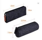 Dark Gray Felt Pencil Pouch Bag Round Shape Pencil Bags For Teens