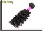 Natural Black 5A Virgin Brazilian Hair , Deep Wave Human Hair Weave