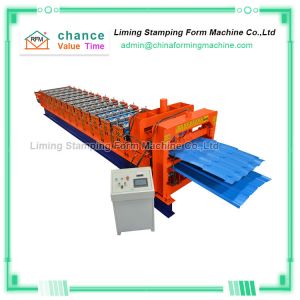 China Galvanized L8200mm Roof Panel Roll Forming Machine PLC Control on sale