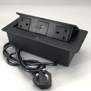 China Square 5V 2.1A Desk Mounted Zinc Alloy Pop Up Socket factory