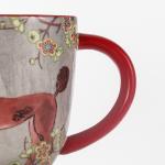 Promotional Gift Cute Cartoon Poodle Dog Ceramic Coffee Mugs Pure Hand Painted