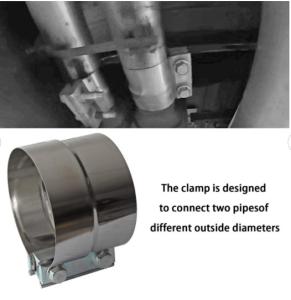 China 4&quot; 101mm 304 Stainless Steel Exhaust Clamps For Muffler / Catback Exhaust Pipe factory