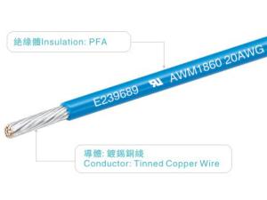 China 26AWG 150V 200C Blue PFA Wires UL758 AWM1860 For Heater Home Appliance Light factory