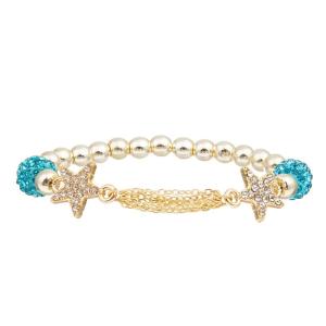 China Gold Star Friendship Elastic Handmade Beads Adjustable Bracelet For Gift factory