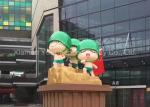 Smooth Surface Shopping Center Decorations Fiberglass Soldier Sculpture With