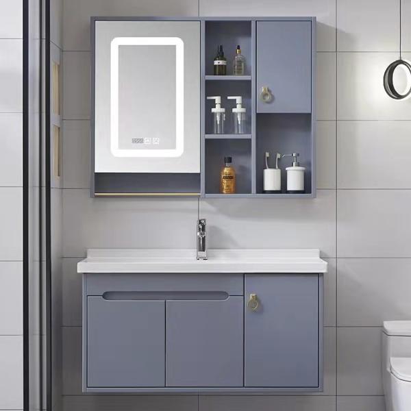 Hotel Floating Wall Mounted Solid Oak Wood Bathroom Vanity With Mirror Wash