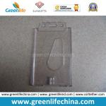 Clear Vinyl Rigid Vertical ID Badge Pocket Credit Card Holder