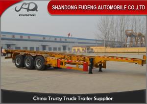 China Semi Chassis Container Trailer 40 Foot Straight Frame Tri Axle Container Carrier Truck factory