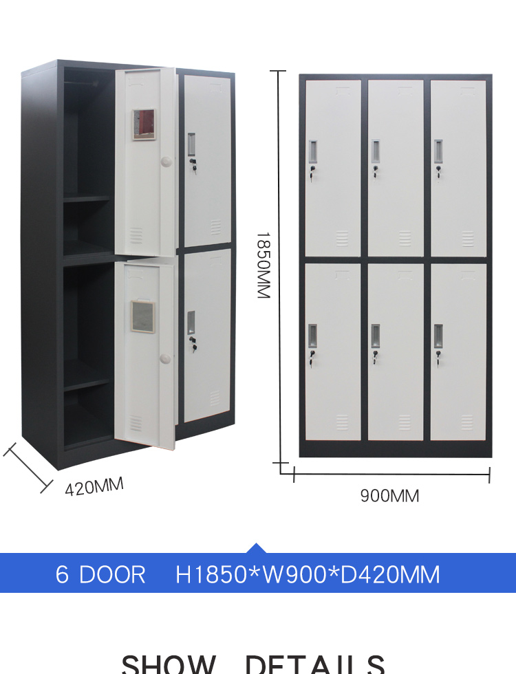 6 Doors Knocked Down Office Furniture Cabinets With Doors SGS