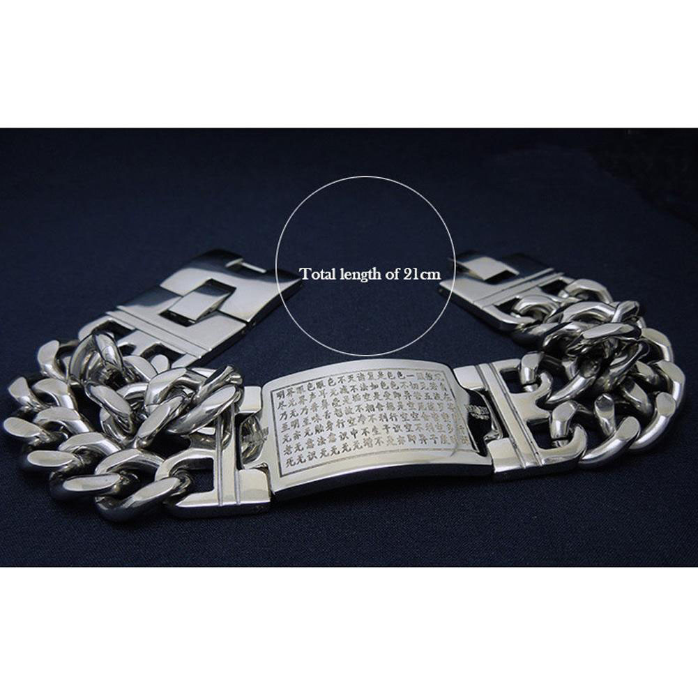 Men's Titanium Stainless Steel Dould Curb Chain Id Bracelet with Chinese Word (CE487)
